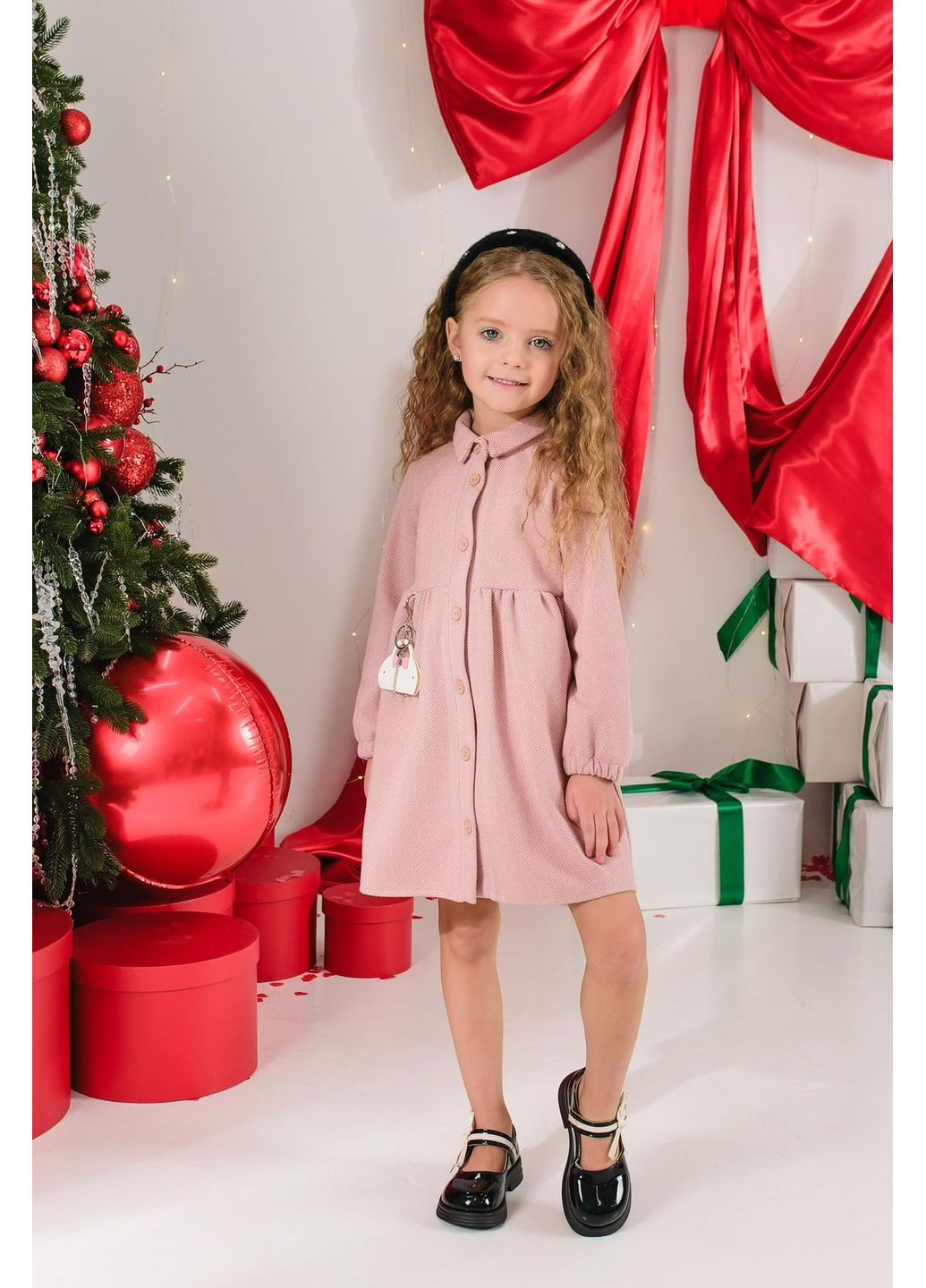 Рожева сукня для дівчинки з довгим рукавом «дана» denchik (dn-7297) Деньчик (369164192)