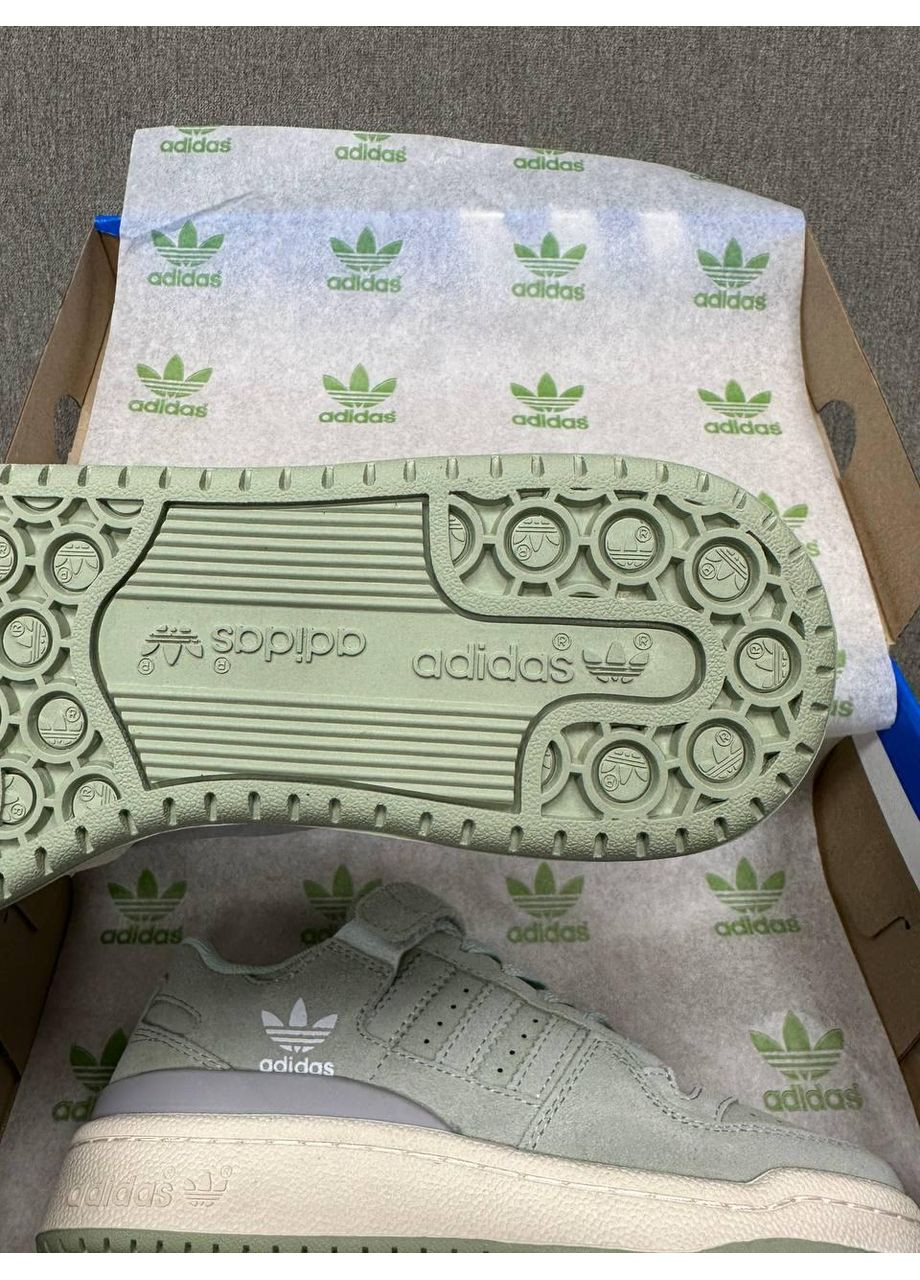 Сірі Осінні кросівки чоловічі adidas forum low green suede адідас форум No Brand