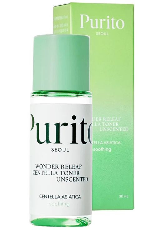 Заспокійливий тонер із центелою без ефірних олій Wonder Releaf Centella Toner Unscented (Travel Size) 30ml (997252-36800826) Purito Seoul (368908202)