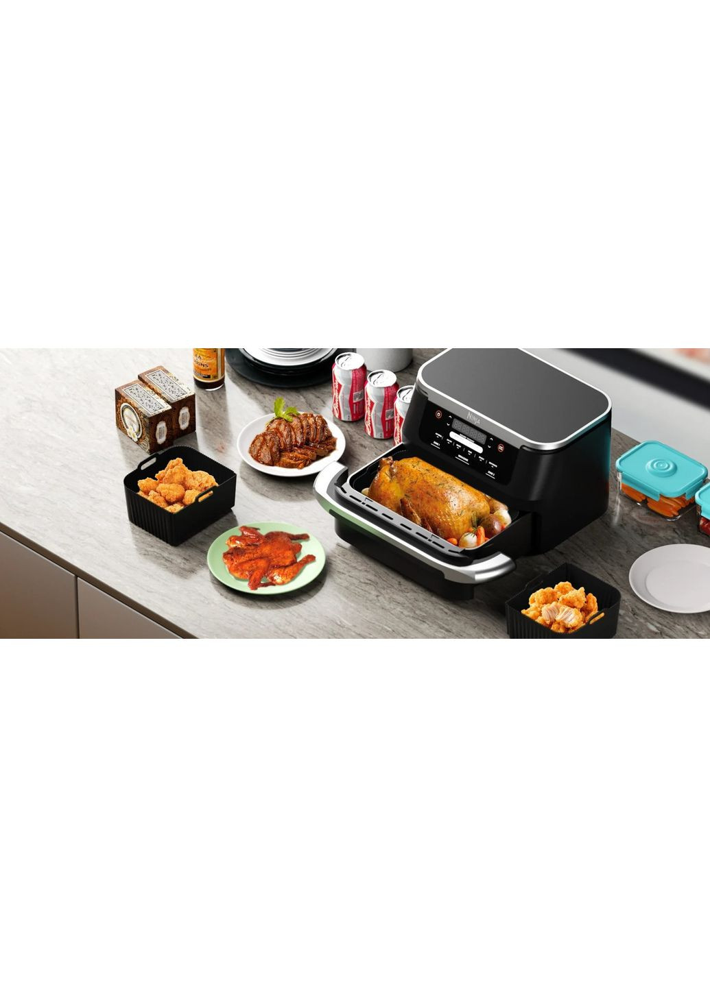 Силиконовые формы-вкладыши для аэрофритюрницы Ninja DZ071 / AF500 7 л (набор 3 шт.) No Brand (364688061)