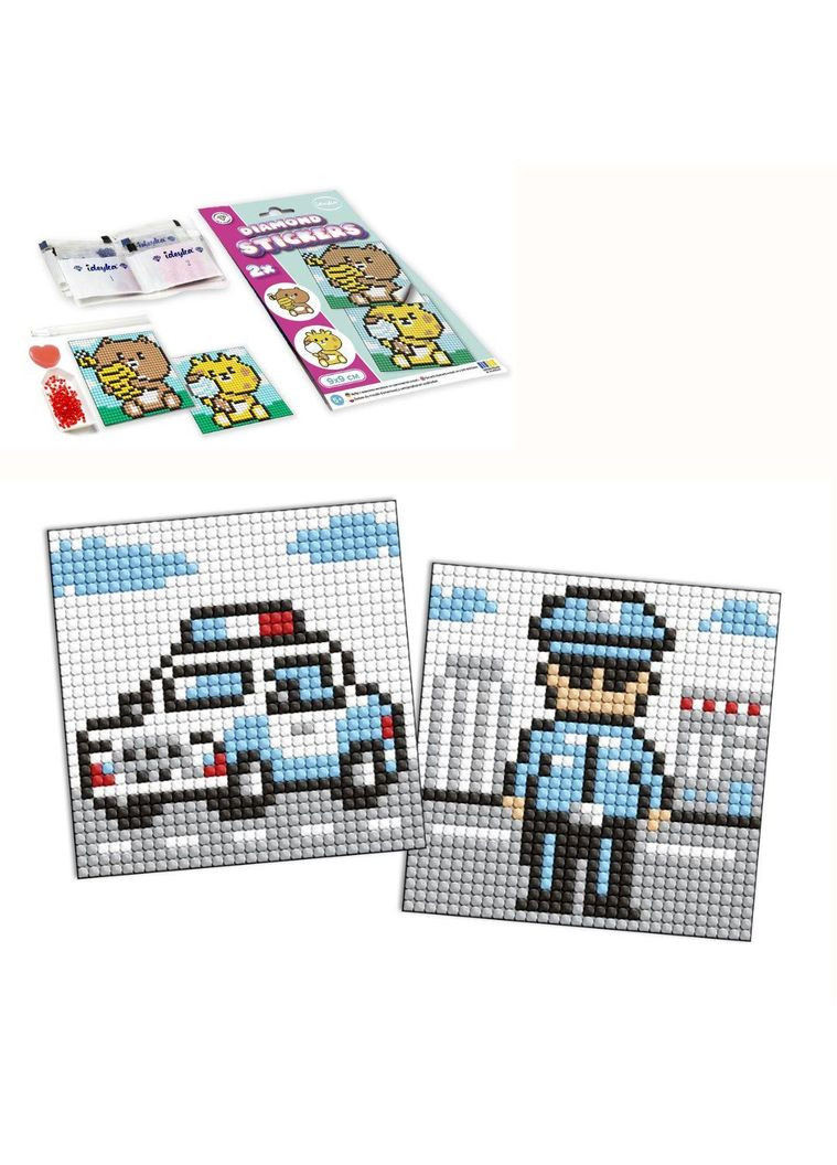 Набор с алмазной мозаикой на самоклеящейся основе для детей "Профессии.Полицейский" 9х9см Ідейка (332944831)