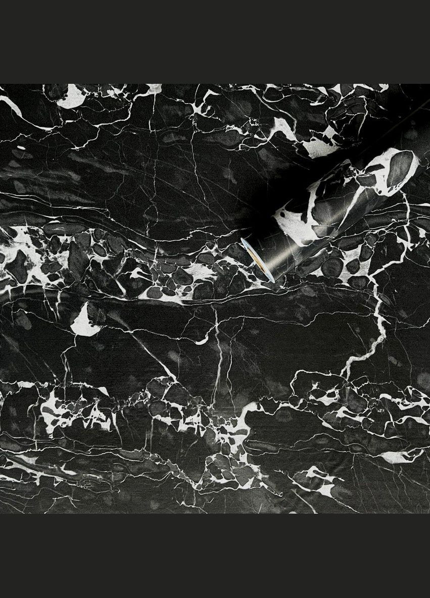 Самоклеюча плівка 0,45х10м х 0,07мм Чорний мармур з білим SW-00001280 Sticker Wall (329892905)