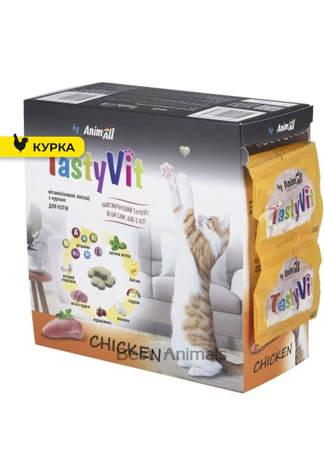Витамизированное лакомство для кошек Анимал с курицей 50 шт (4820150208677) AnimAll (354702809)