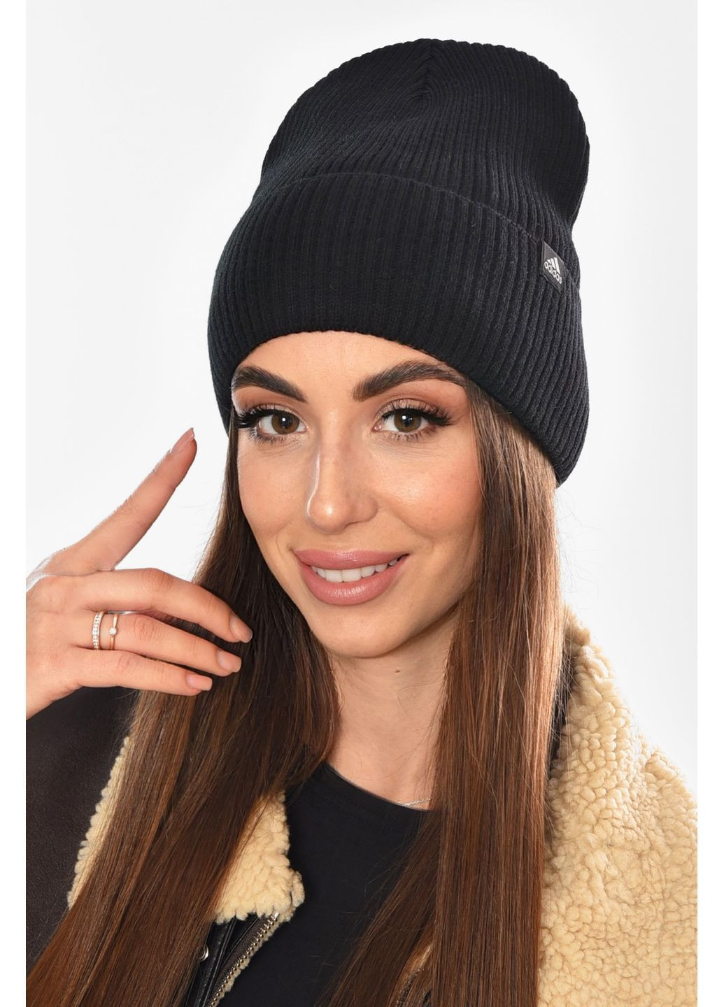 Шапка женская на флисе черного цвета Let's Shop (368824002)