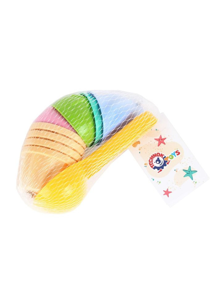 Іграшка "Набір для гри з піском" 6610TXK, 4 формочки та ложечка No Brand (365641917)