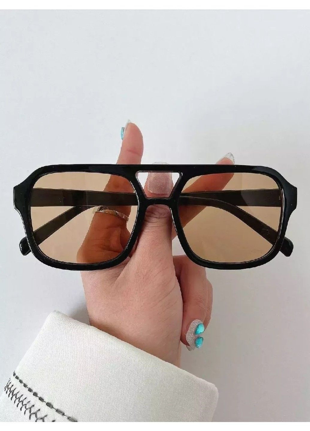 Окуляри сонцезахисні авіатор Sunshine чорні з коричневими лінзами No Brand (316089417)