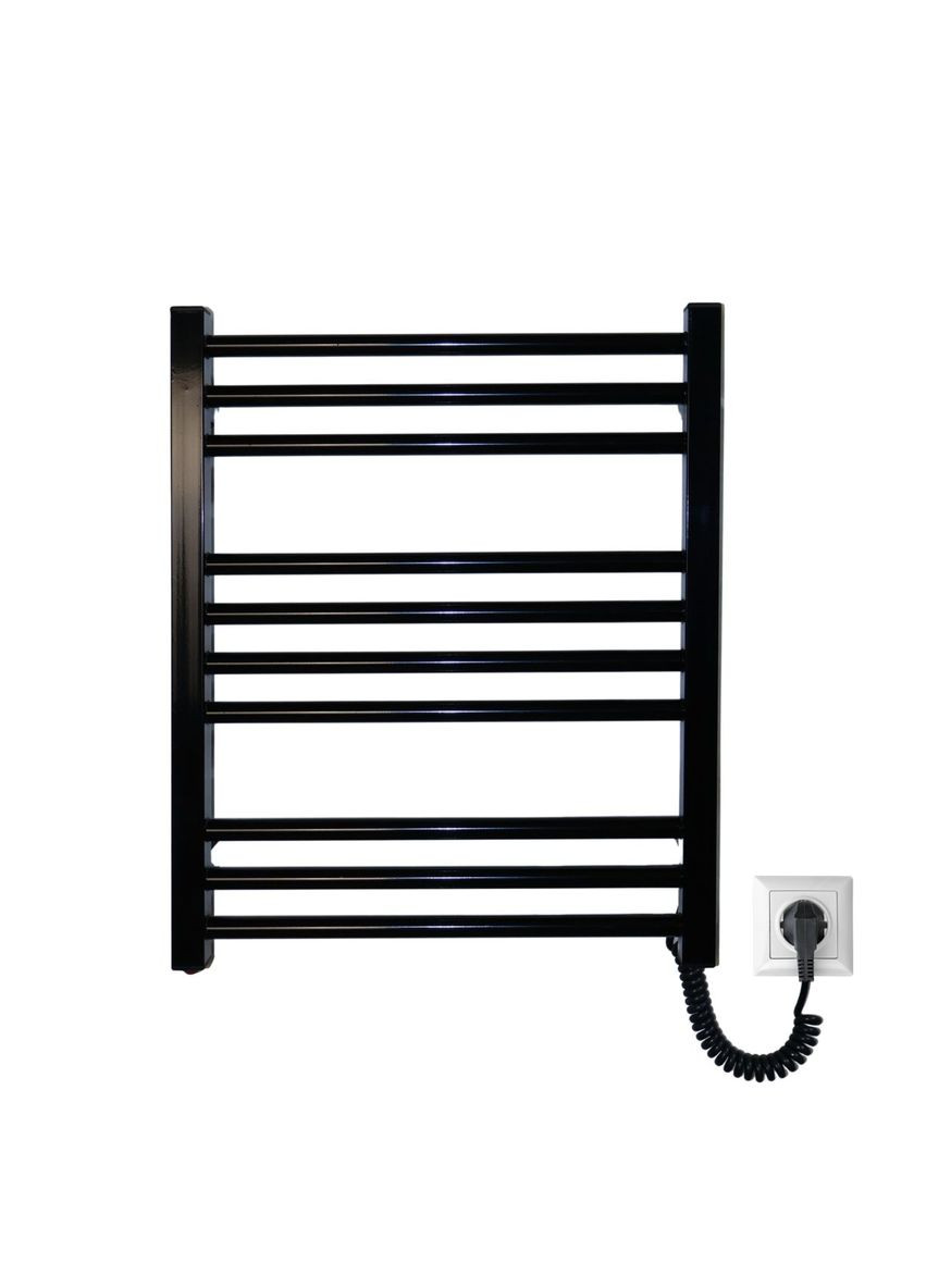 Рушникосушарка електрична з кнопкою Чорний глянець 590*490 Carino ARIANNA (367604565)