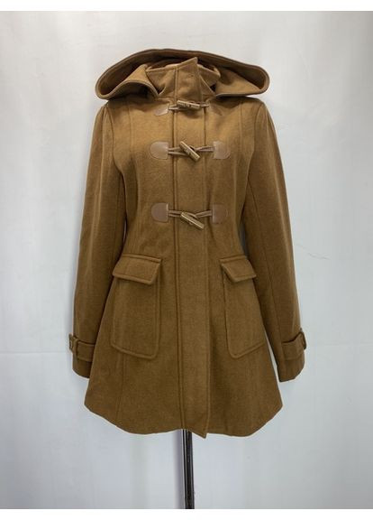 Коричневое Кэжуал полупальто однобортное No Brand однотонное