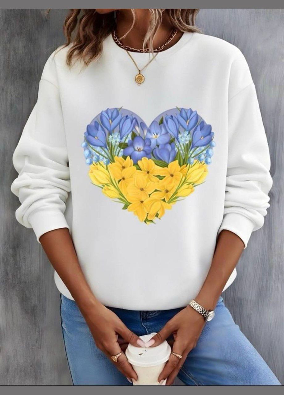 Білий світшот жіночий українська символіка без декору (306647573)