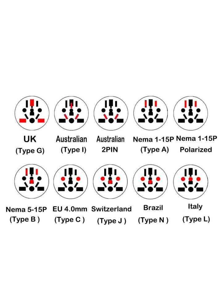 Перехідник живлення IEC(Schuko) to (World) M/F (тато/мама) +USA/UK/CH/Italy/CN адаптер 16A Lucom (370888164)