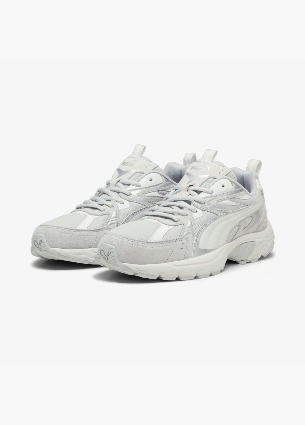 Серые всесезонные кроссовки milenio tech suede grey 393489-02 Puma