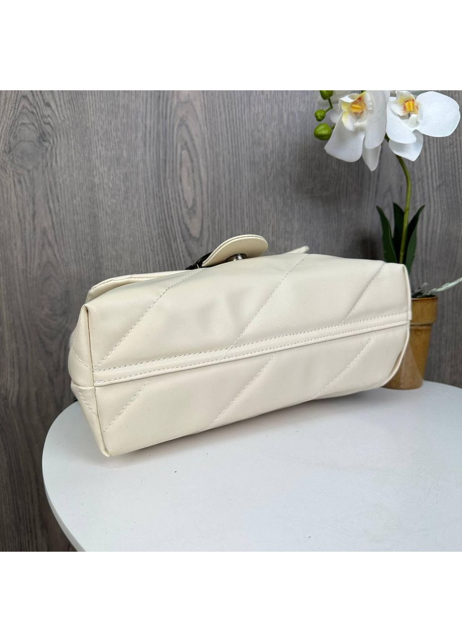 Качественная женская мини сумочка клатч Pinko стеганная молочная на плечо для вечеринки и прогулки ProDobro (363258895)