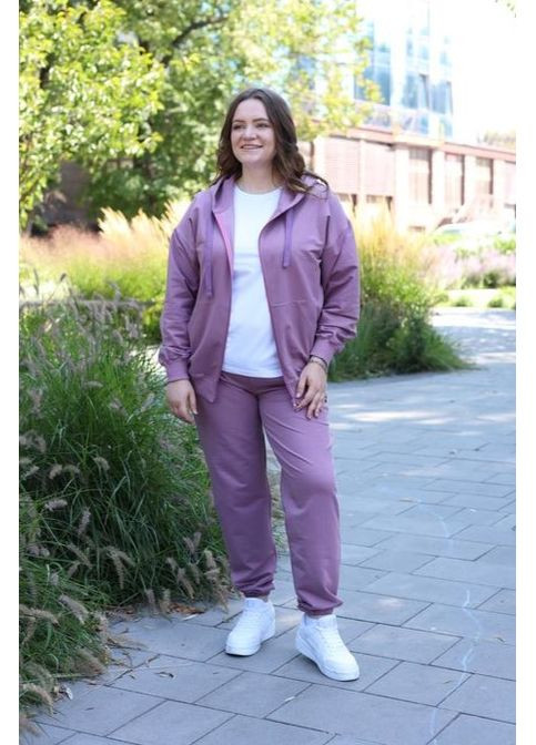 Женский спортивный костюм (худы на замке + джогеры) фиолет (М136.2) UMON (369150005)