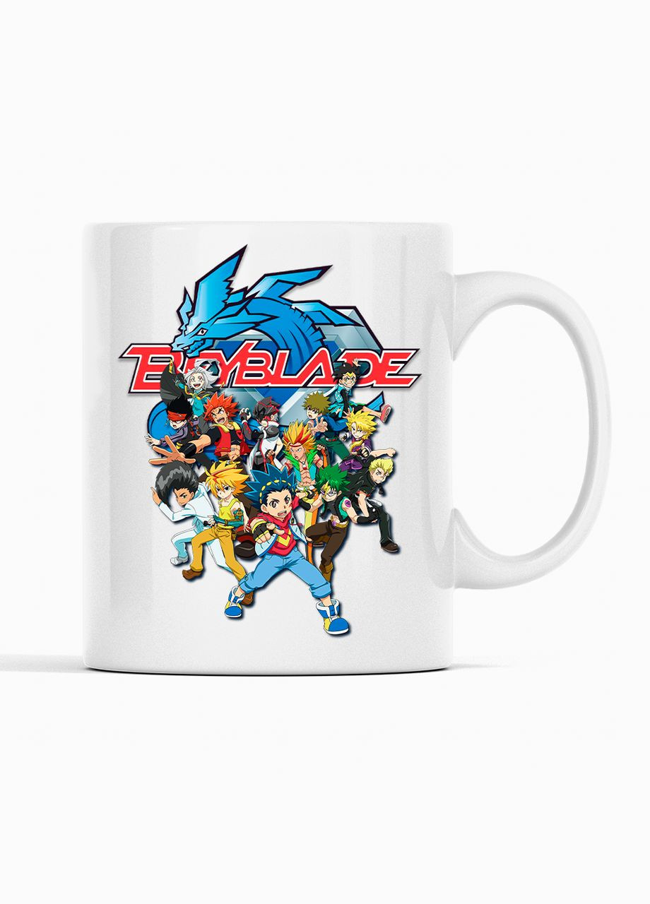 Білий кухоль (чашка) з оригінальним принтом гри Beyblade "Дзиґа Beyblade burst. Бейблейд. Персонажі" Кавун Чашка (316111830)