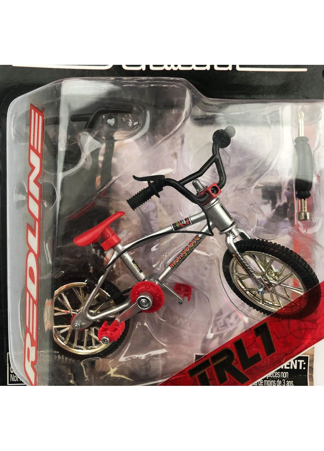 Фінгербайк металевий Mongoose Silver Red Flick Trix (370949063)