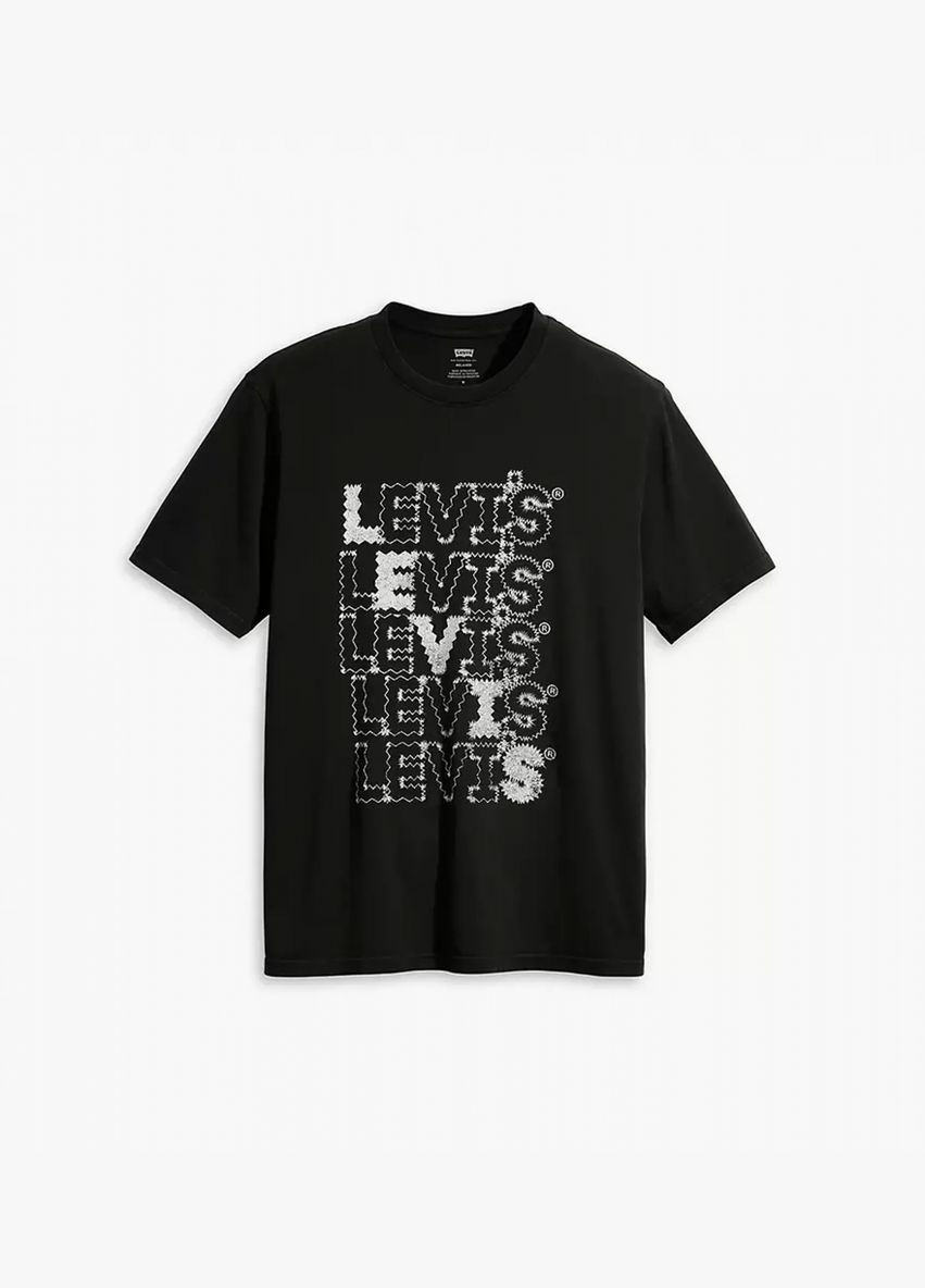Чорна футболка Levi's вільного крою A63010000 Caviar and White