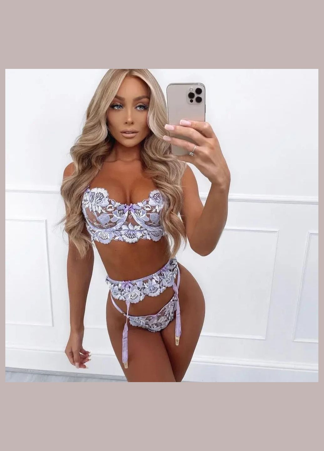 Фиолетовый демисезонный кружевной комплект нижнего белья с поясом. комплект нижнего белья из мягкого кружева прозрачный. China