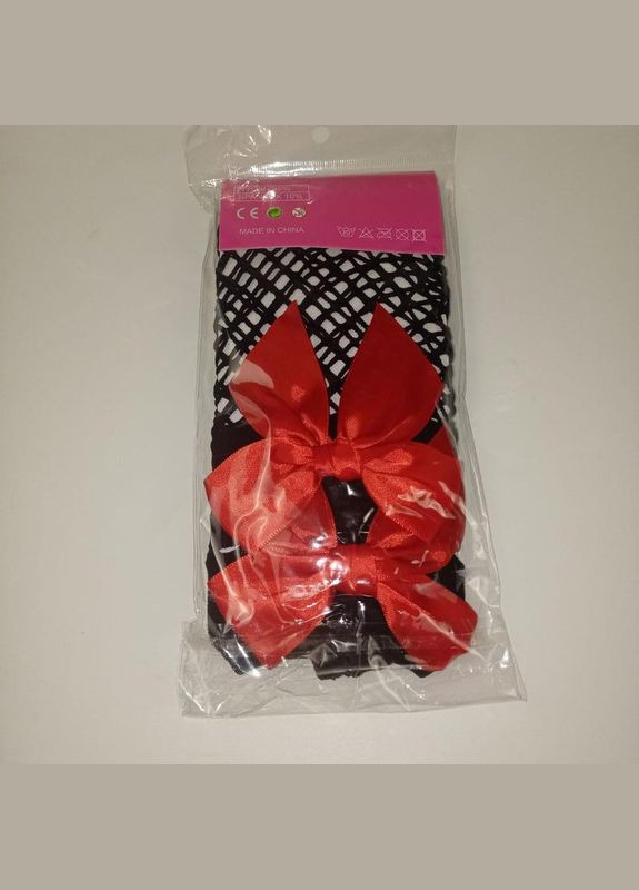 Панчохи сексі чорна сіточка з червоними бантиками+подарунок-сюрприз No Brand (342384797)