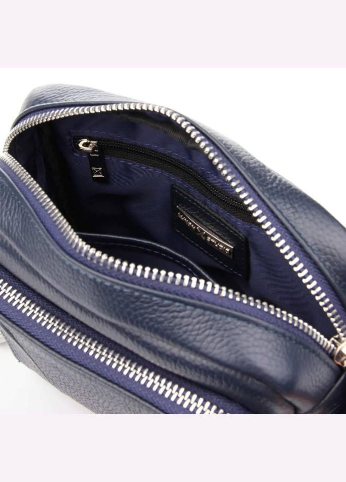 Чоловіча шкіряна сумка 3065-2 BLUE планшетка (барсетка) через плече розмір 17.5 × 14.5 × 6 см синя Luxon (314874116)