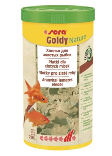 Корм Goldy Nature для золотых рыбок в хлопьях 1000 мл 210 гр Sera (278369087)