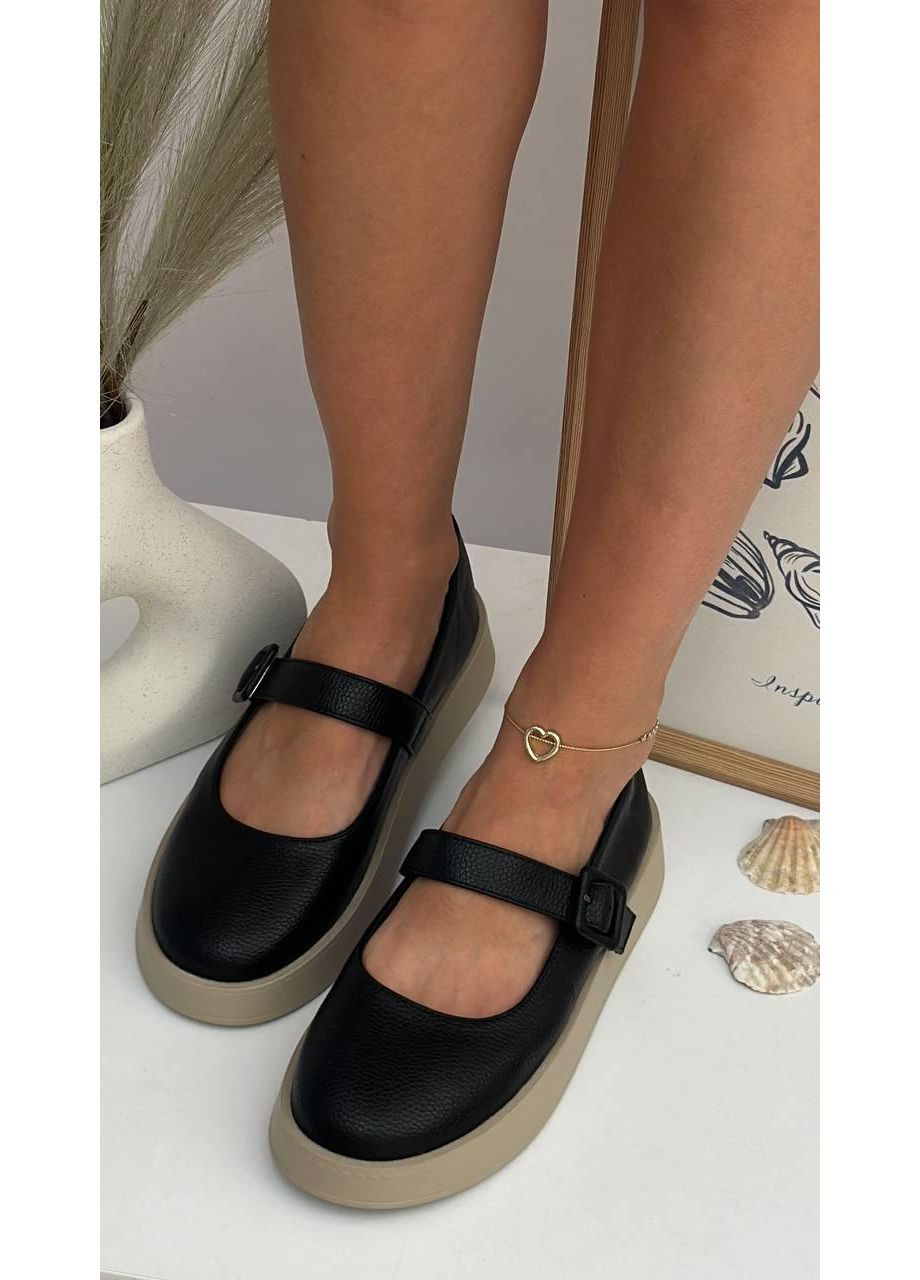 Loretta Туфли женские черные на застежке ремешок лодочки черный з искусственная кожа, китай — демисезон (353305878)