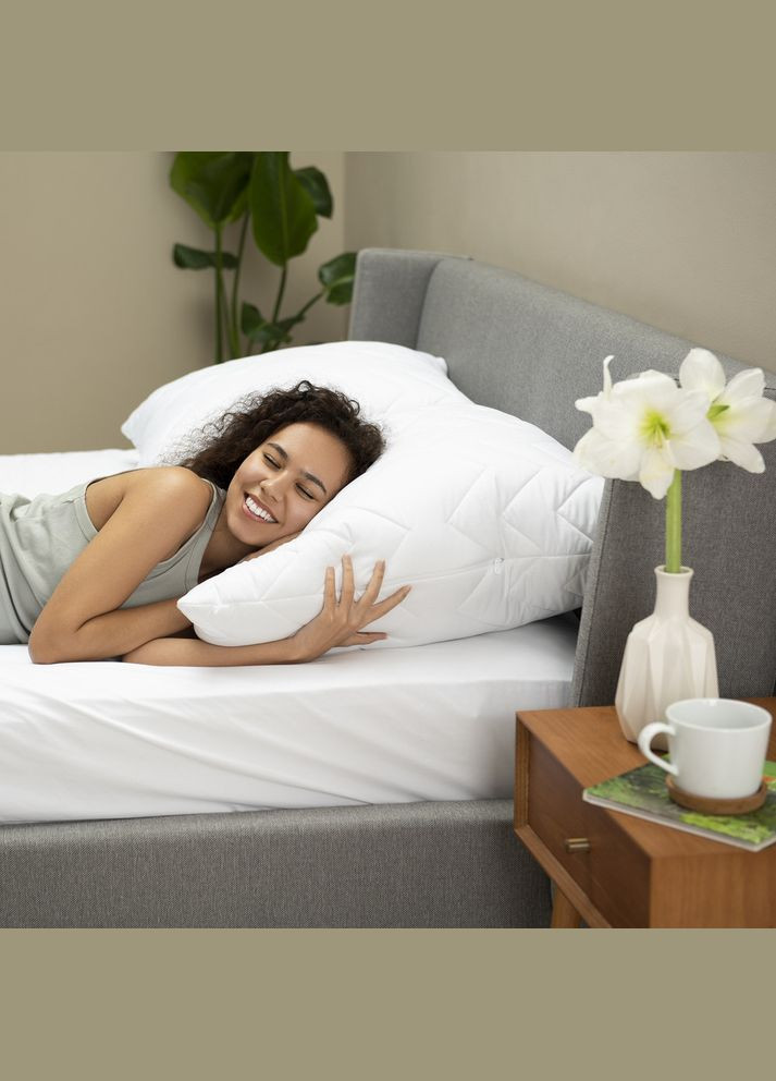Подушка для сну 70х70 см NORDIC COMFORT+ антиалергенна холофайбер чохол з блискавкою біла IDEIA (318501440)