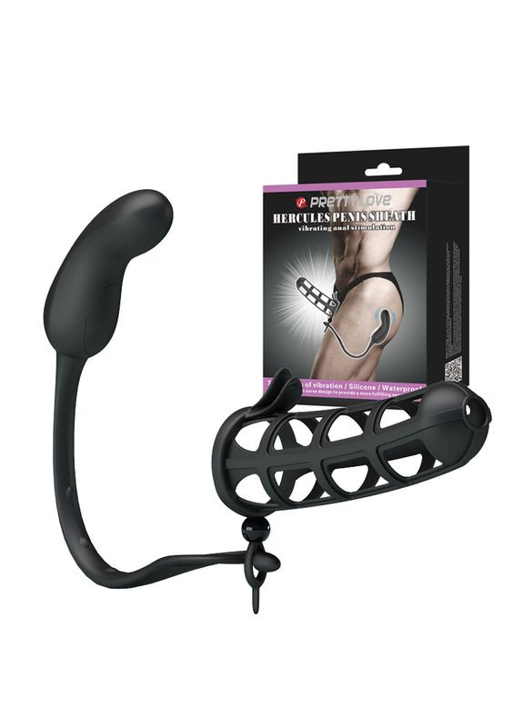 Насадка на член Pretty Love Hercules Penis Sheath Черная BI0556 CherryLove LyBaile (282708703)