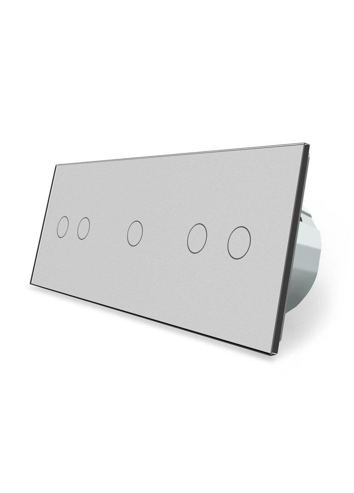 Сенсорний вимикач 5 сенсорів (2-1-2) сірий скло (VL-C702/C701/C702-15) Livolo (370970807)