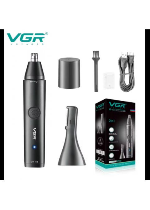 Триммер аккумуляторный 2в1 V-613 для носа и ушей / Триммер мужской для окантовки бороды VGR (364275908)