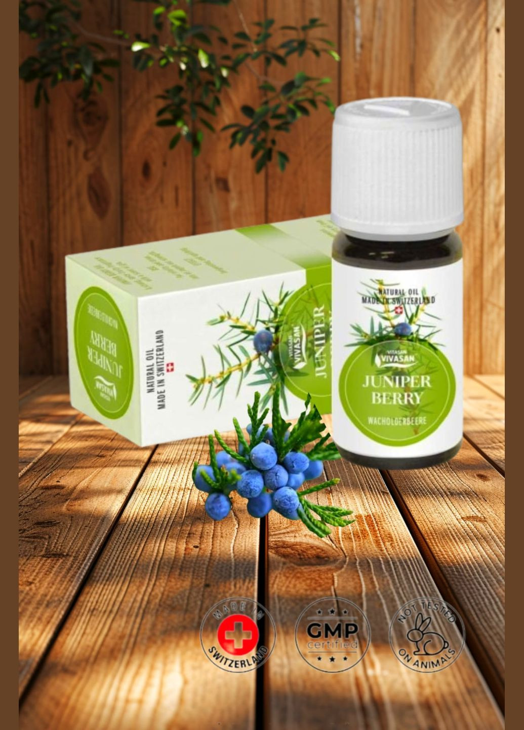 Натуральное эфирное масло Можжевельник 10 мл, Швейцария Vivasan (292865983)