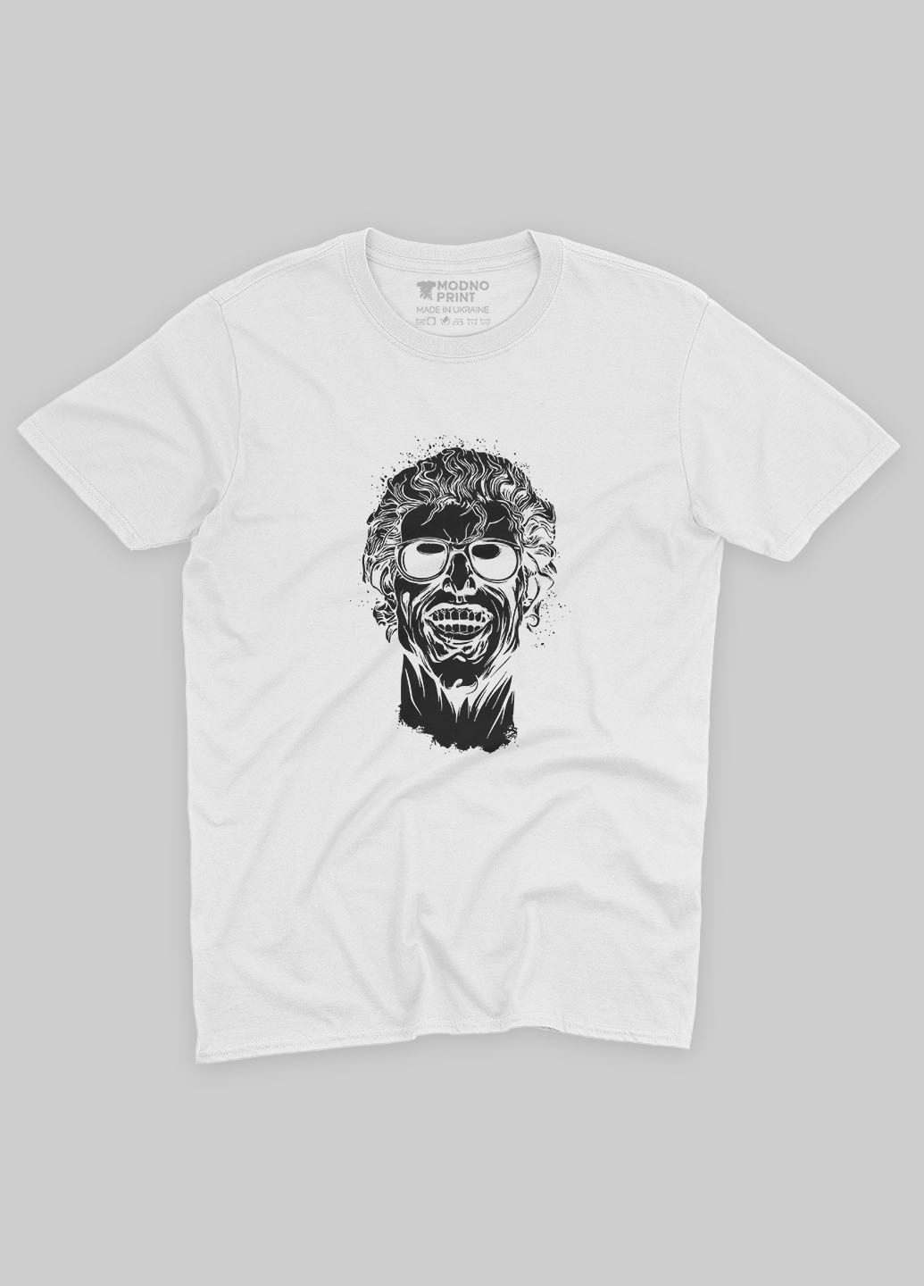 Белая мужская футболка с принтом супервора - джокер (ts001-1-whi-006-005-023) Modno