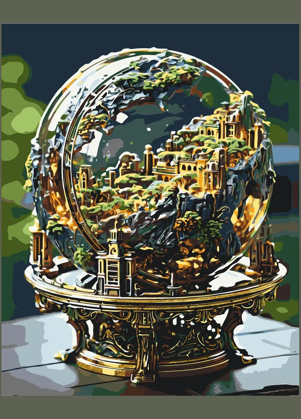 Картина по номерам абстракция Картины Рисование по номерам 40х50 Планета жизни Живопись на холсте красками Земной шар Origami (322073501)