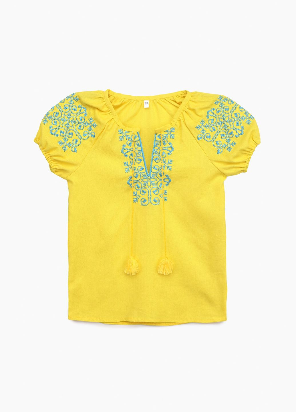 Жёлтая рубашка вышиванка для девочки козачек ольга 116 см желто-голубой (2000904710478s)(sc) shop (2000904710478) Козачок (368866065)