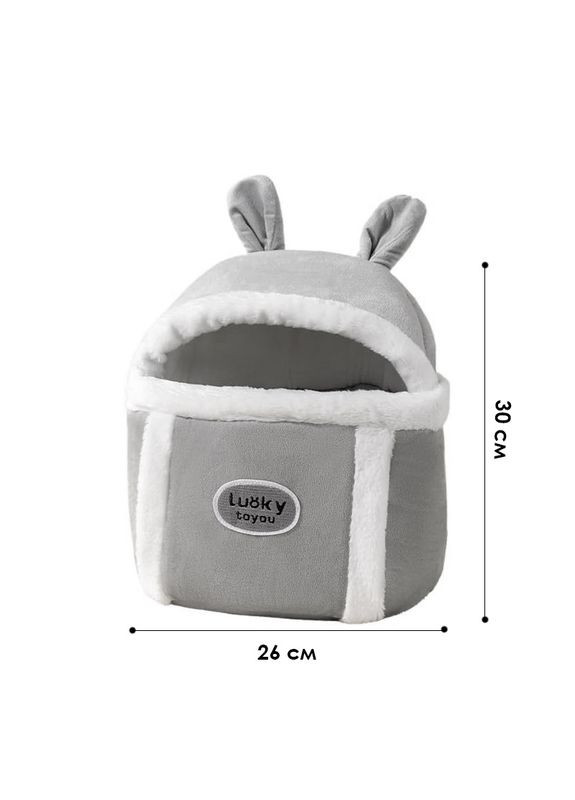 Рюкзак-переноска для кішок 2308SXMJ2582HA10 Кролик Gray M утеплений із кишенею для рук 3 шт. Lesko (356500309)