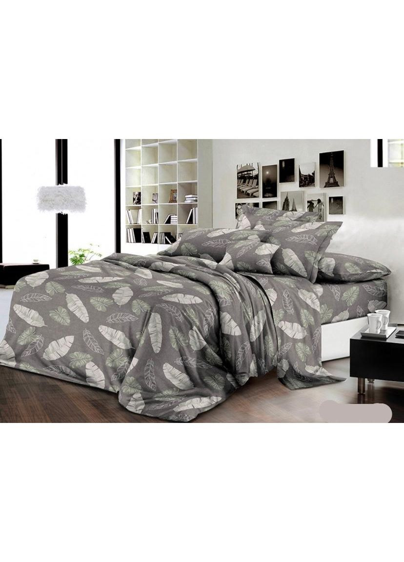 Постельное белье с резинкой Листья, ранфорс Полуторный размер, наволочки 70/70 No Brand (364220707)