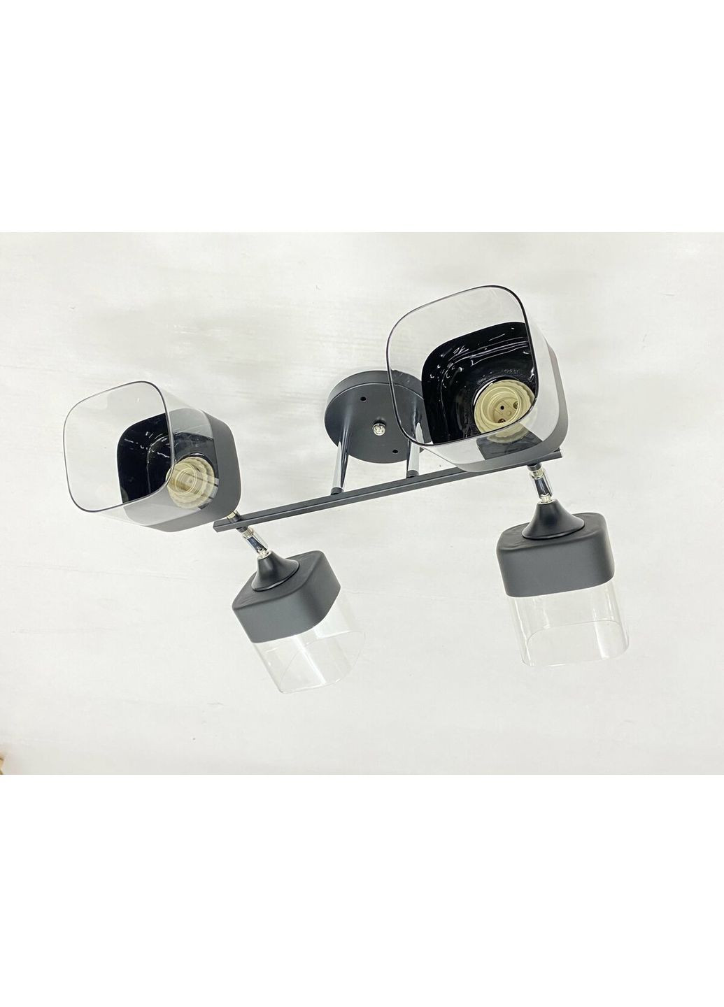 Стельова Люстра на 4 плафони 91134/4 (Чорний+Хром) Valeso (353495396)