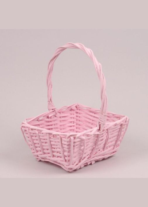 Кошик з лози квадратний рожевий 45750 Flora (342111713)