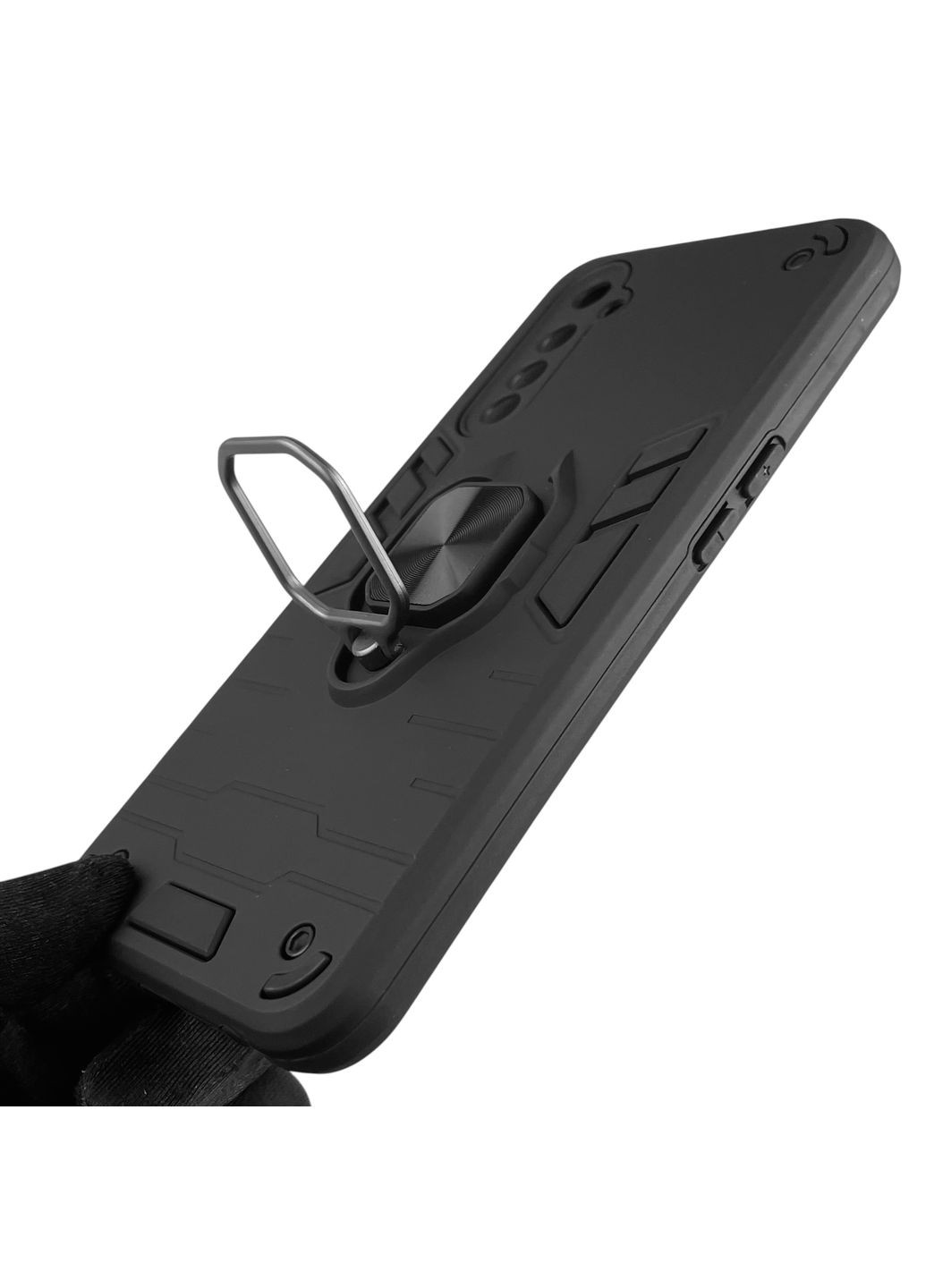 Чехол для телефона 6 бронированный с магнитным кольцом-держателем на реалми 6 чёрный Realme (366233846)