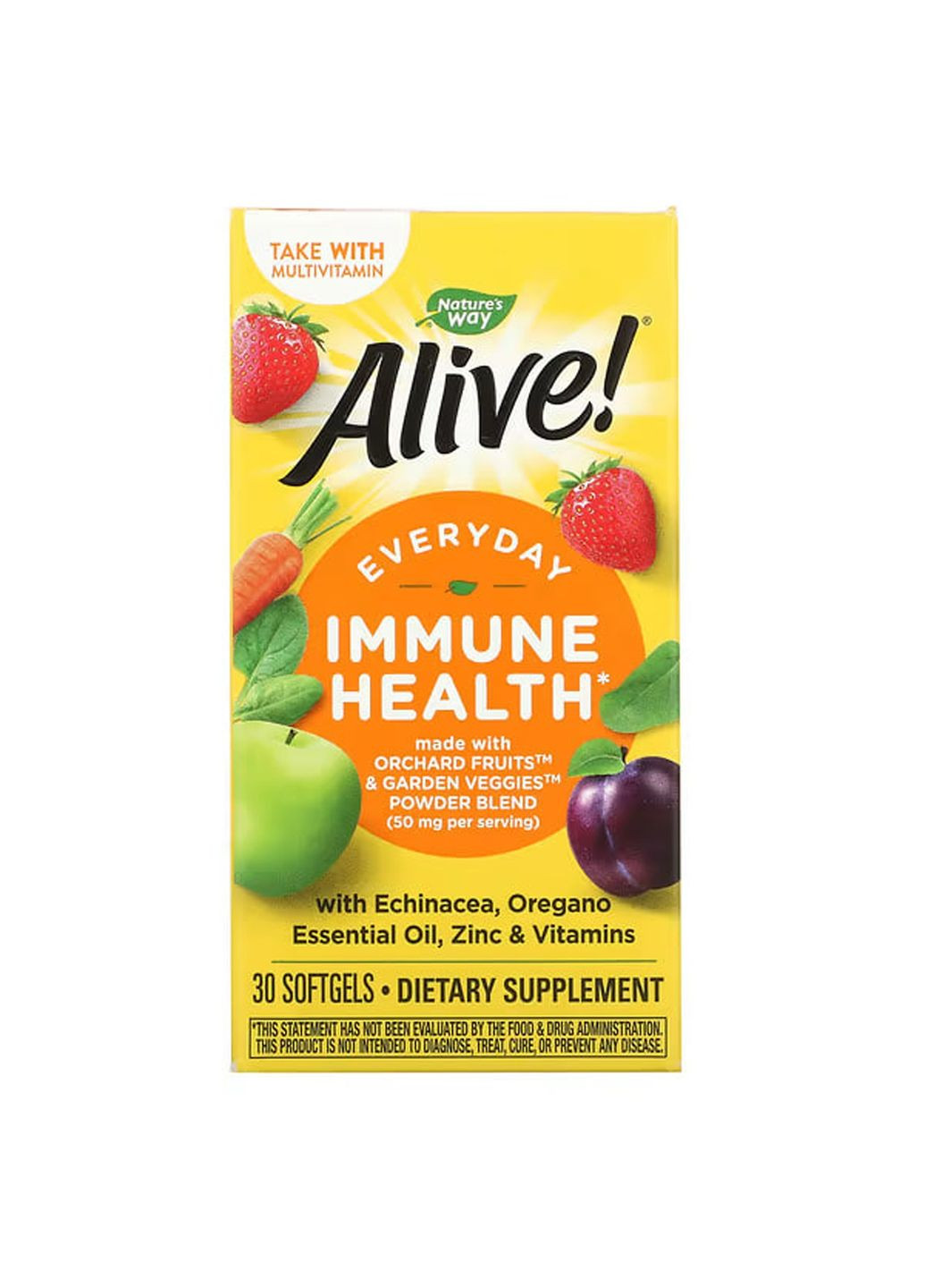 Мультивитамины, поддержка иммунитета, Alive! Immune Health,, 30 гелевых капсул Nature's Way (351384297)