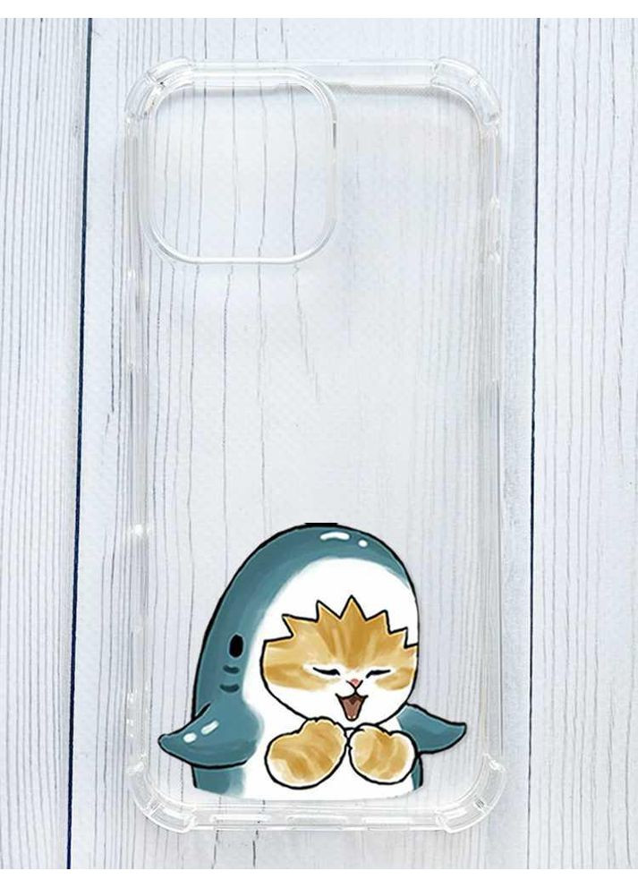 Чехол с утолщёнными углами на iPhone 16 Pro Max Котенок акула (принт 376) Creative (356126193)