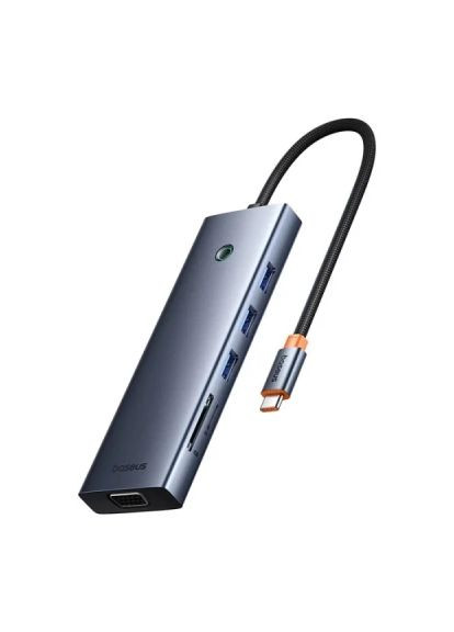 Концентратор USB-C 10-in-1 HDMI 4K60Hz+VGA+3xUSB 3.0+PD+RJ45 1000Mbps+SD/TF+3.5mm gray (B0005280C811-00) Baseus USB-C 10-in-1 HDMI 4K60Hz + VGA + 3xUSB 3.0 + PD + (366652275)