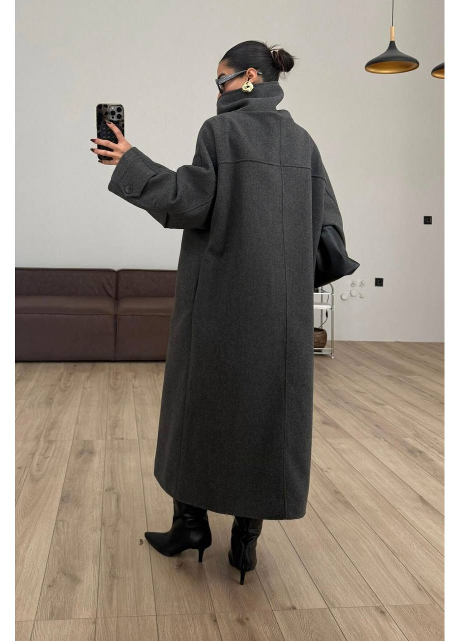 Графитовое демисезонное ПАЛЬТО ЗИМНЕЕ | УНИВЕРСАЛЬНАЯ МОДЕЛЬ | ЗАМЕР В ОПИСАНИИ DK/DL Мода без кордонів