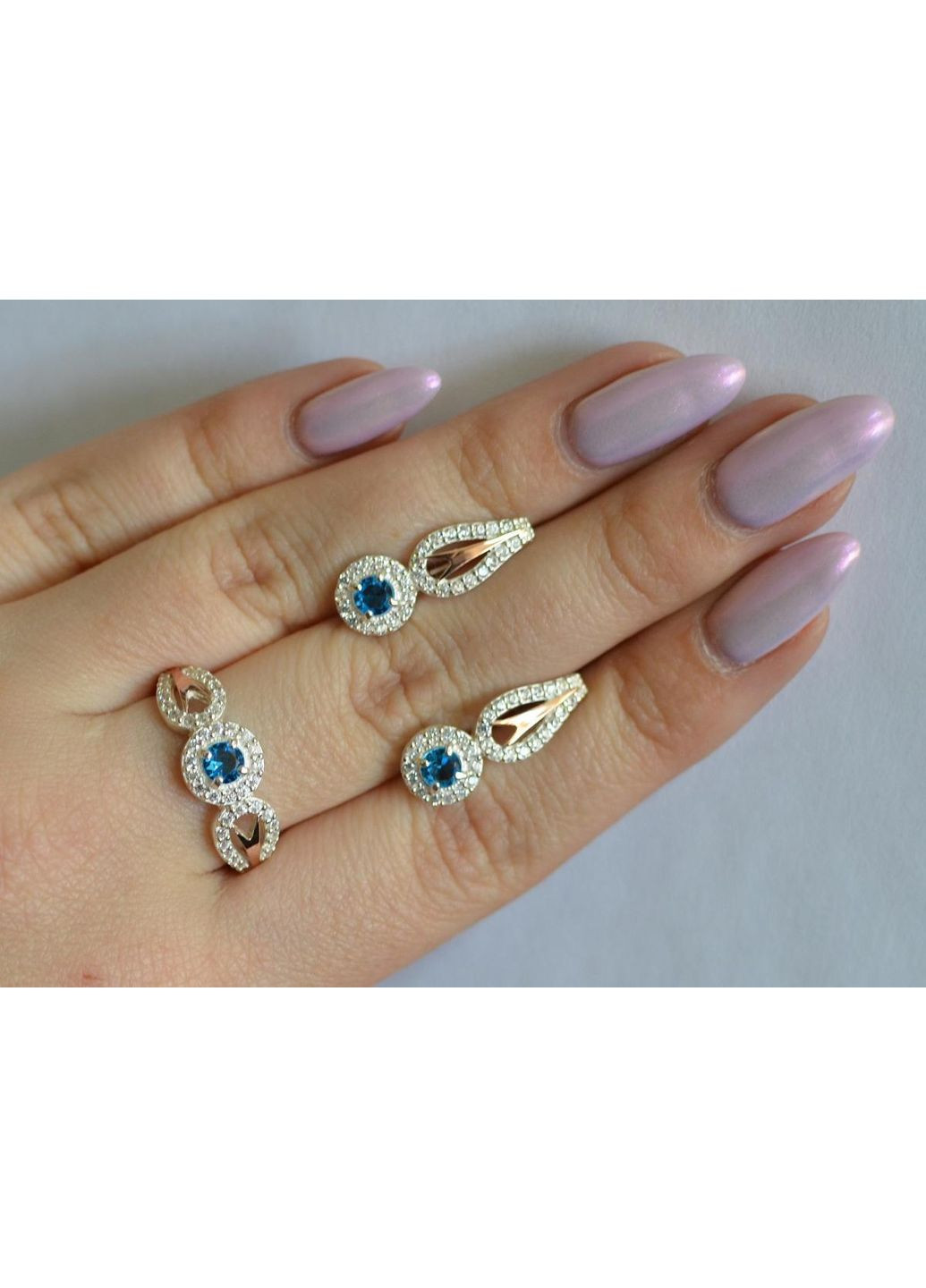 Серебряный набор с золотыми пластинами Silver Style (367268271)