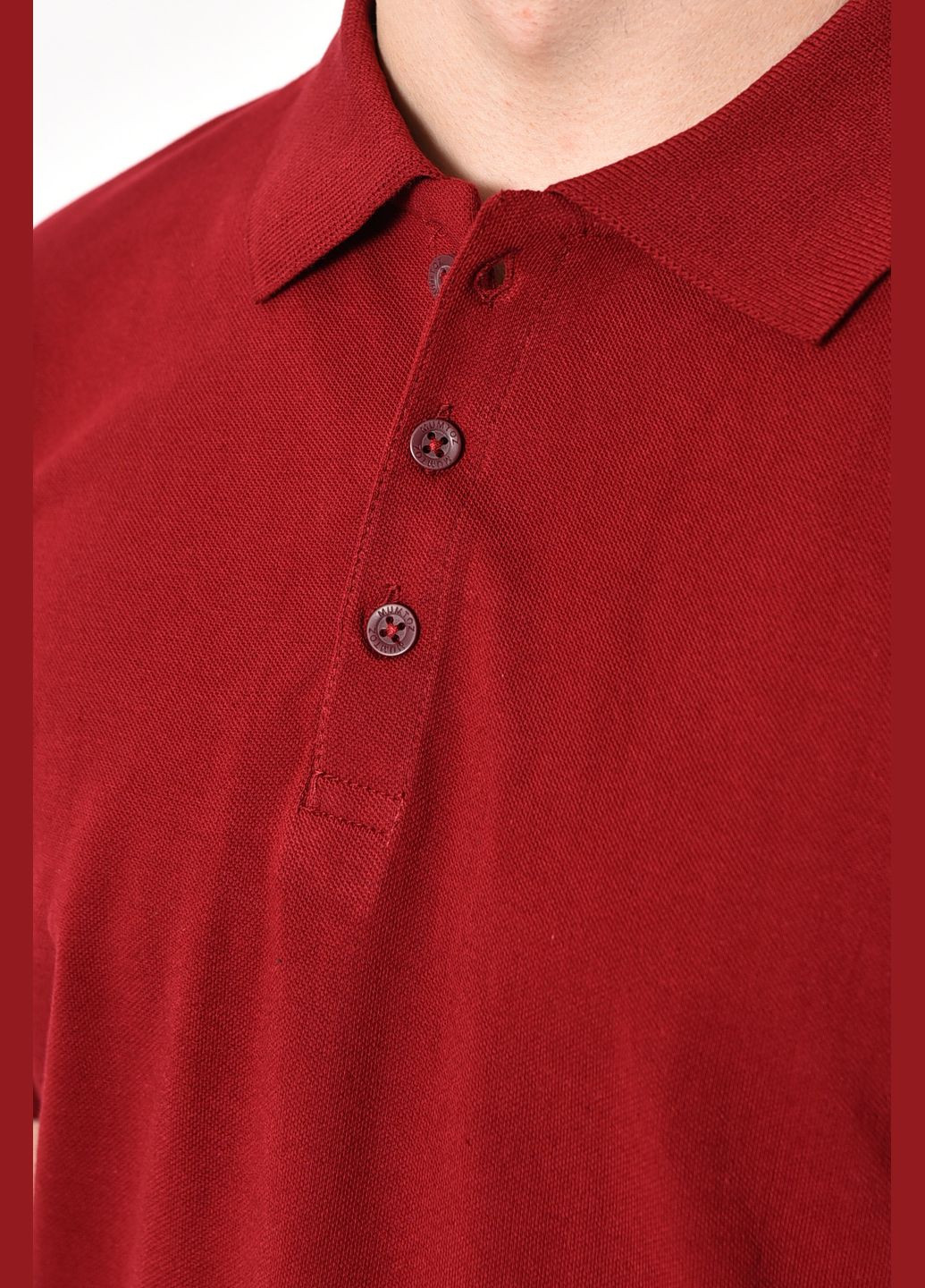 Бордовая футболка поло мужская бордового цвета Let's Shop