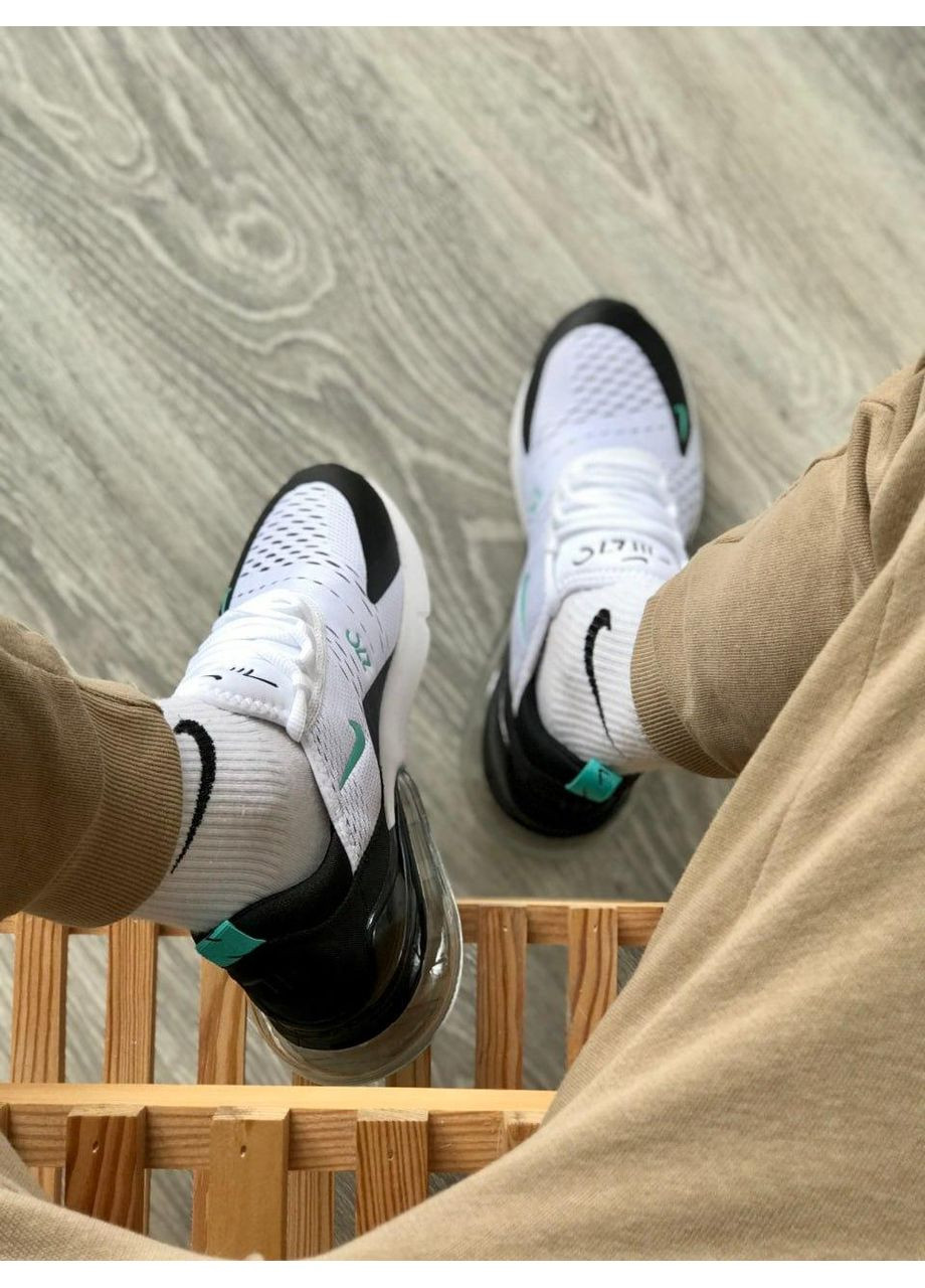 Черные демисезонные кроссовки мужские nike air max 270 white black blue 5 найк аир макс 270 No Brand