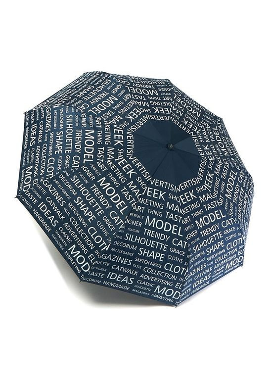 Зонт полуавтомат женский 593 "Words" на 9 спиц Темно-синий Toprain (280827822)