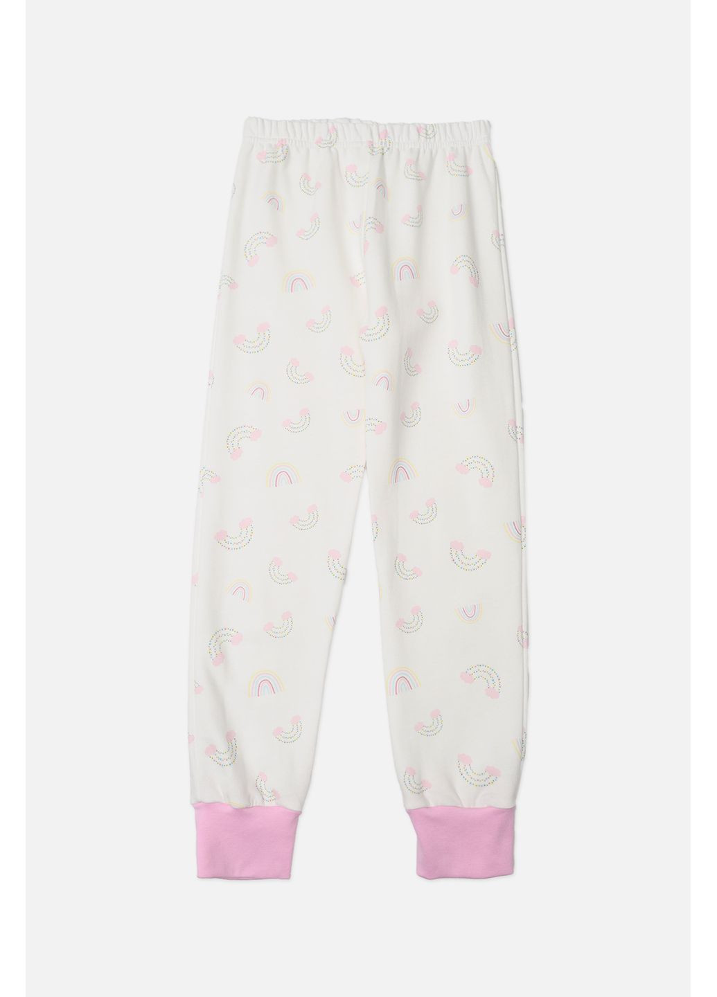 Молочна зимня піжама зі штанами для дівчинки колір молочний cb-00282012 Yuki