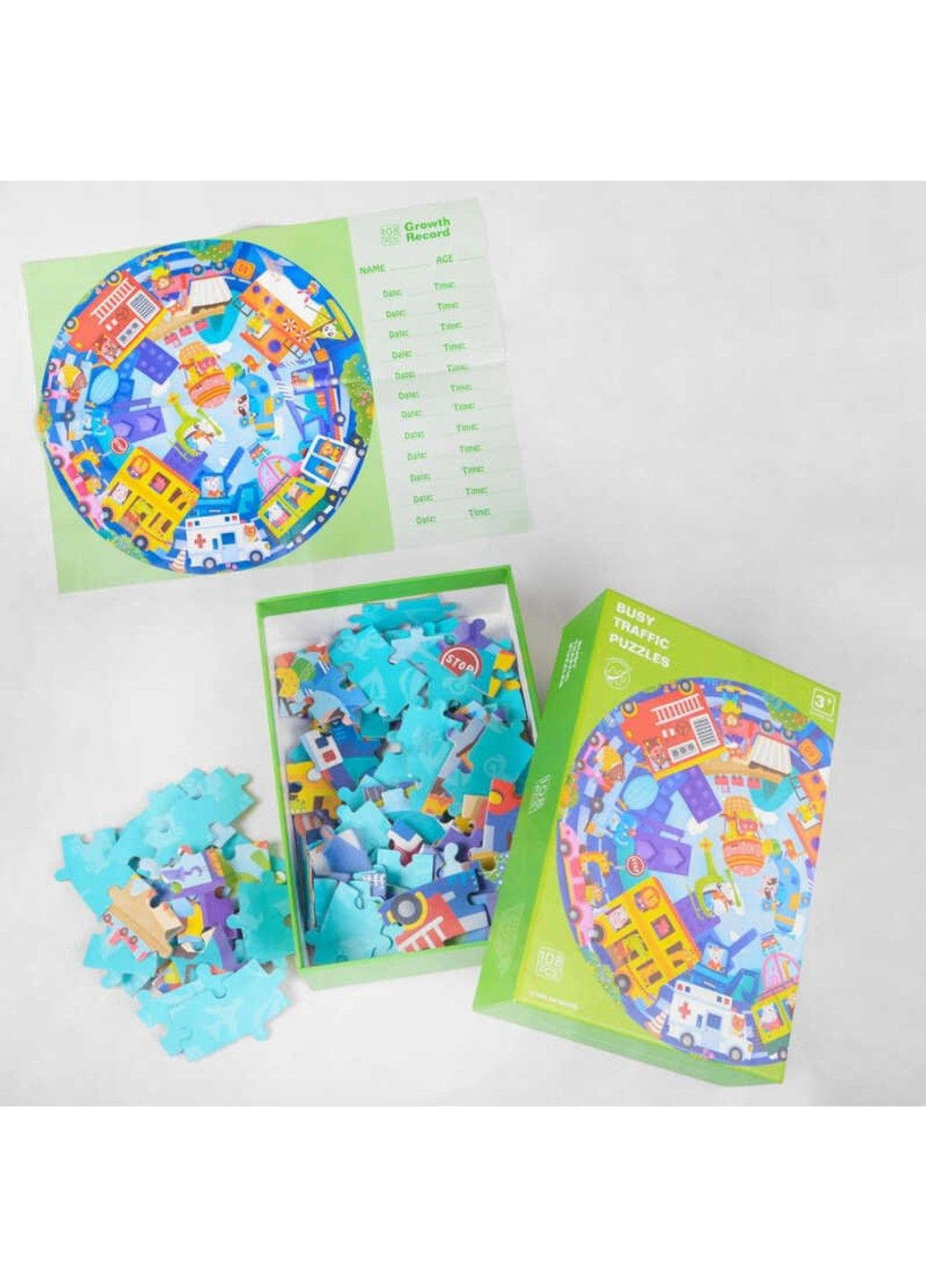 Пазлы С 48158 (32) "Транспорт", 108 деталей, круглый, постер, в коробке No Brand (305830120)