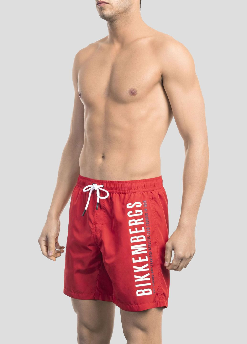 Красные пляжные шорты с лого Dirk Bikkembergs (292012588)