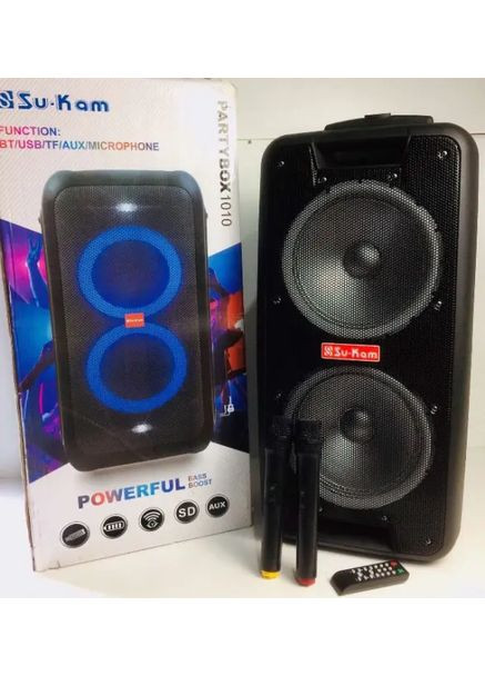 Портативная колонка Su-Kam 1010 + 2 микрофона + BT 12v220v Mosquitall (363832596)